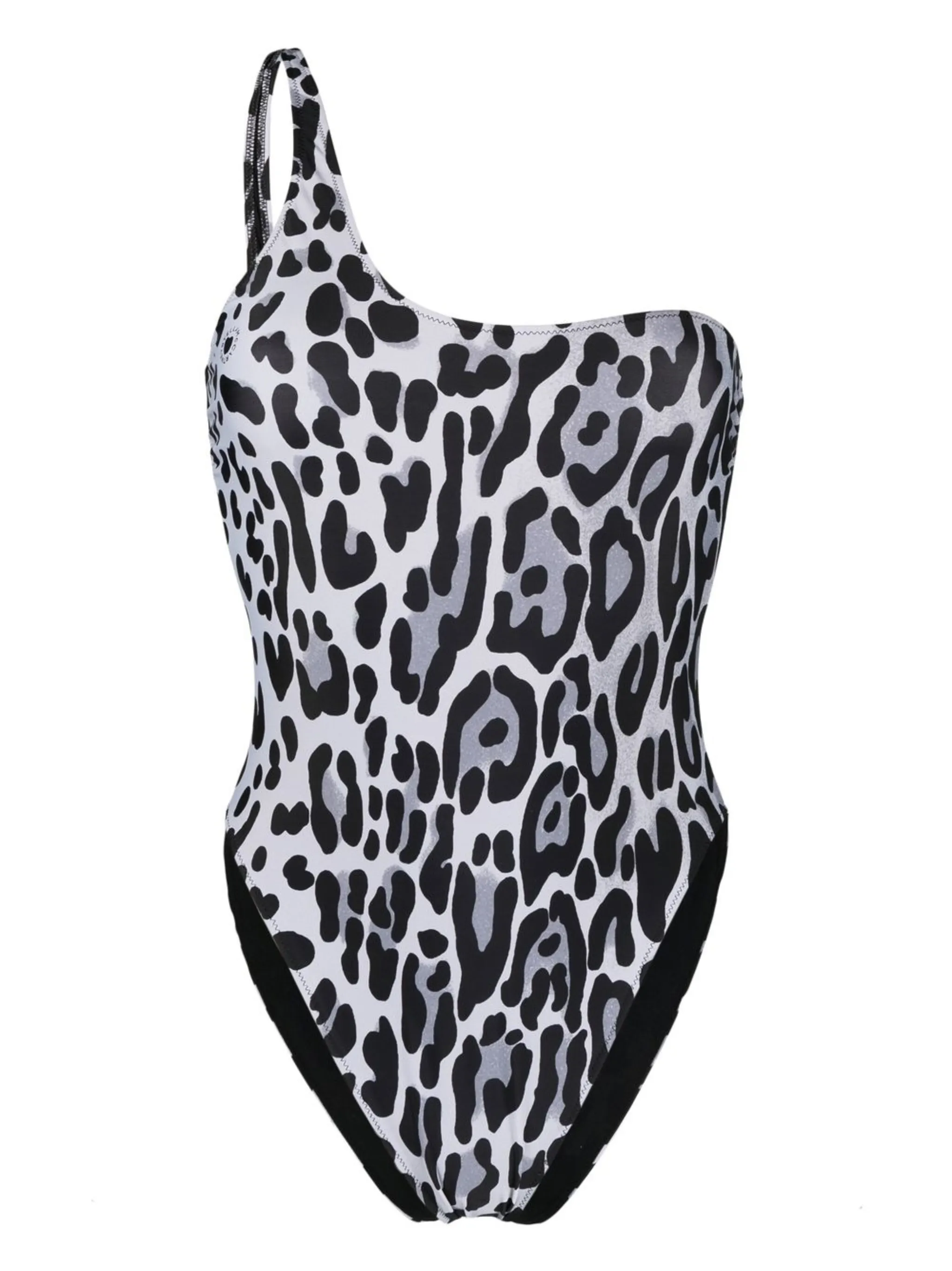 

Купальник на одно плечо с леопардовым принтом Stella Mccartney, серый