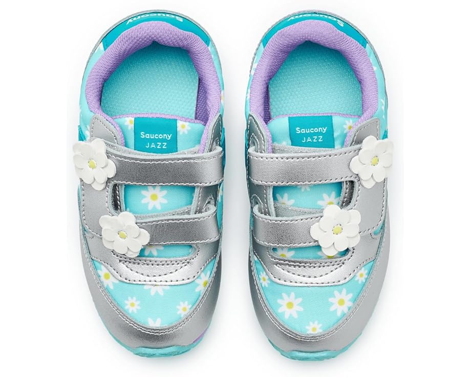 Детские кроссовки Saucony Jazz Hook & Loop (для малышей и детей) Saucony Kids, Silver/Teal — фото 2