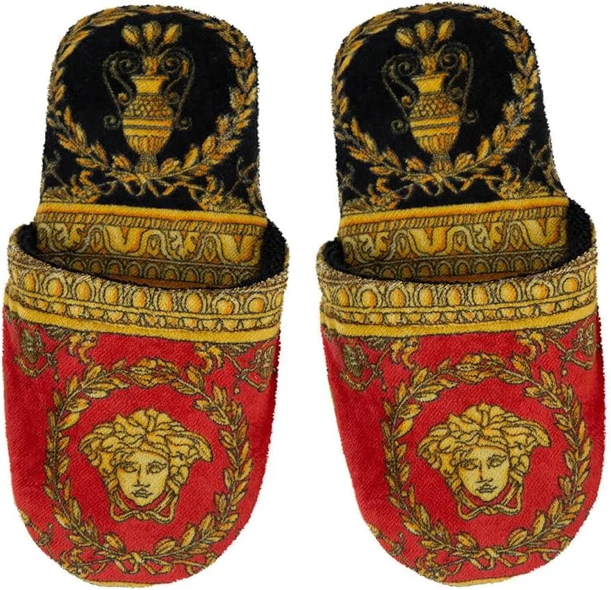 Туфли Versace из махровой ткани, цвет барокко, черный, красный