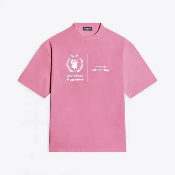 

Женская хлопковая футболка Balenciaga, розовый