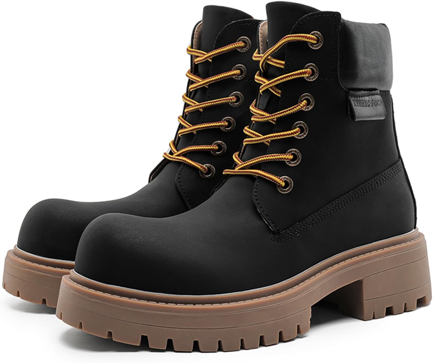 

Мужские ботинки с шнуровкой, из натуральной кожи, на массивной платформе, с комфортным круглым носком, повышающие рост, дерби-оксфорды для ежедневной работы, на улице, на складе, для фермы и пеших походов Tixewsjh, черный