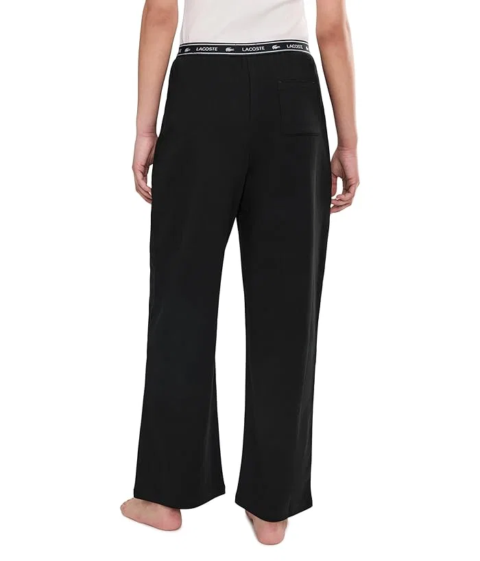 Брюки спортивные Lacoste Soft Fleece Loungewear Pants, Black/White — фото 4