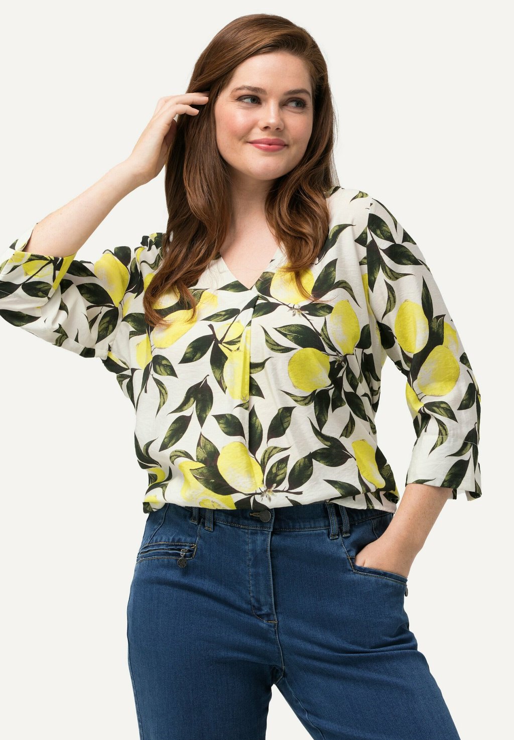 

Блуза LEMON PRINT 3/4 SLEEVE Ulla Popken, белый