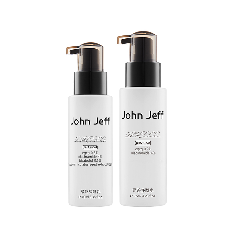 JOHN JEFF JohnJeff Green Tea Polyphenol Набор для ухода за кожей с антиоксидантами, контролем жирности, осветлением и сужением пор, комплект из 2 предметов — фото 2