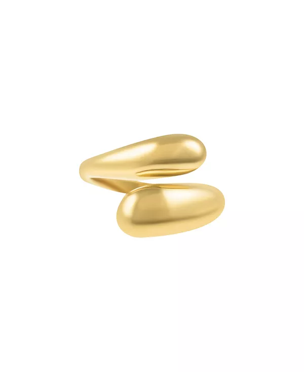 

Кольцо с перекрывающимися массивными полосами, устойчивое к потускнению, золотое Adornia, gold