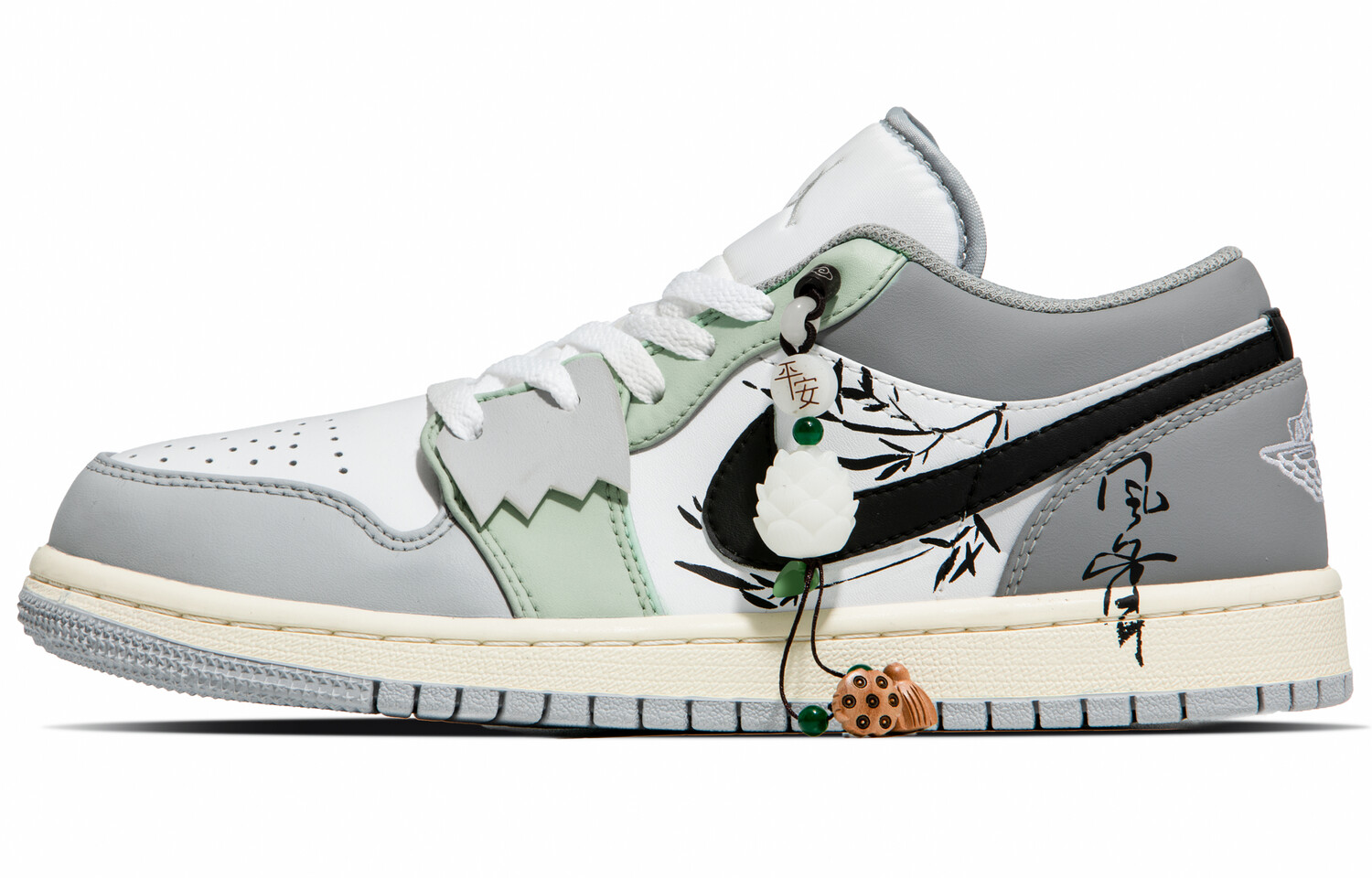 

Кроссовки Air Jordan 1 Vintage Basketball Shoes Men Low-top Grey/white, серый/белый