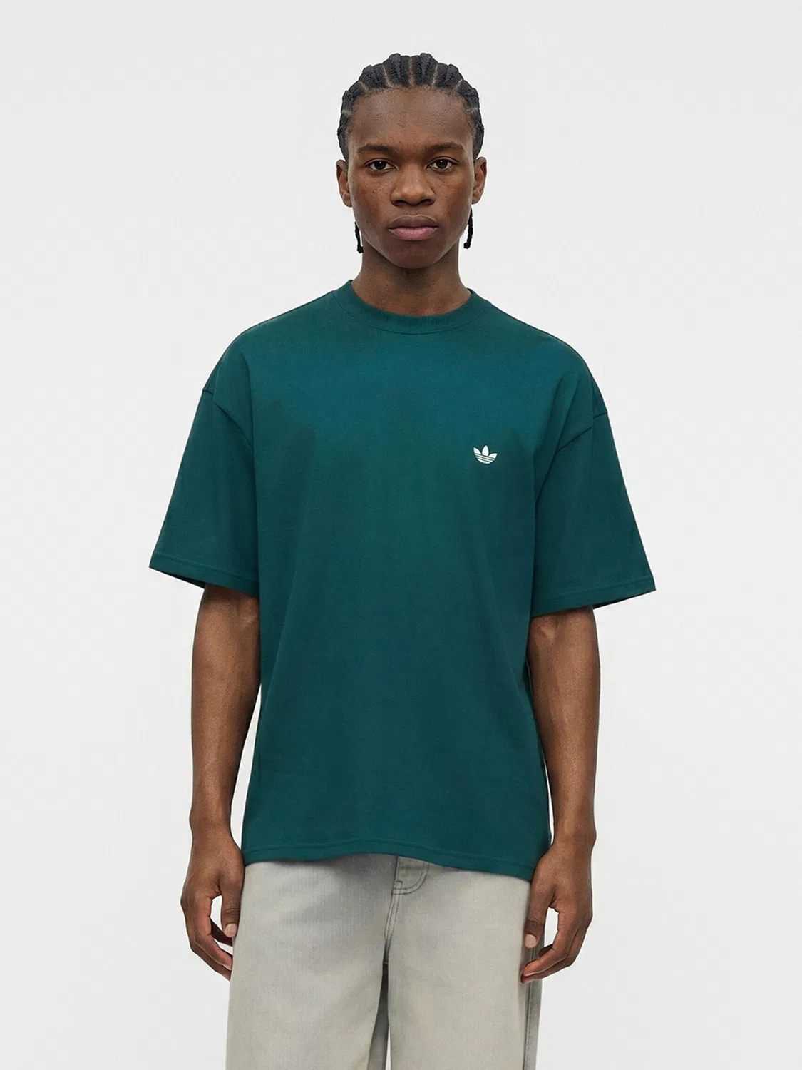 Футболка Adidas Originals Trefoil Essentials изумрудного цвета — фото 2
