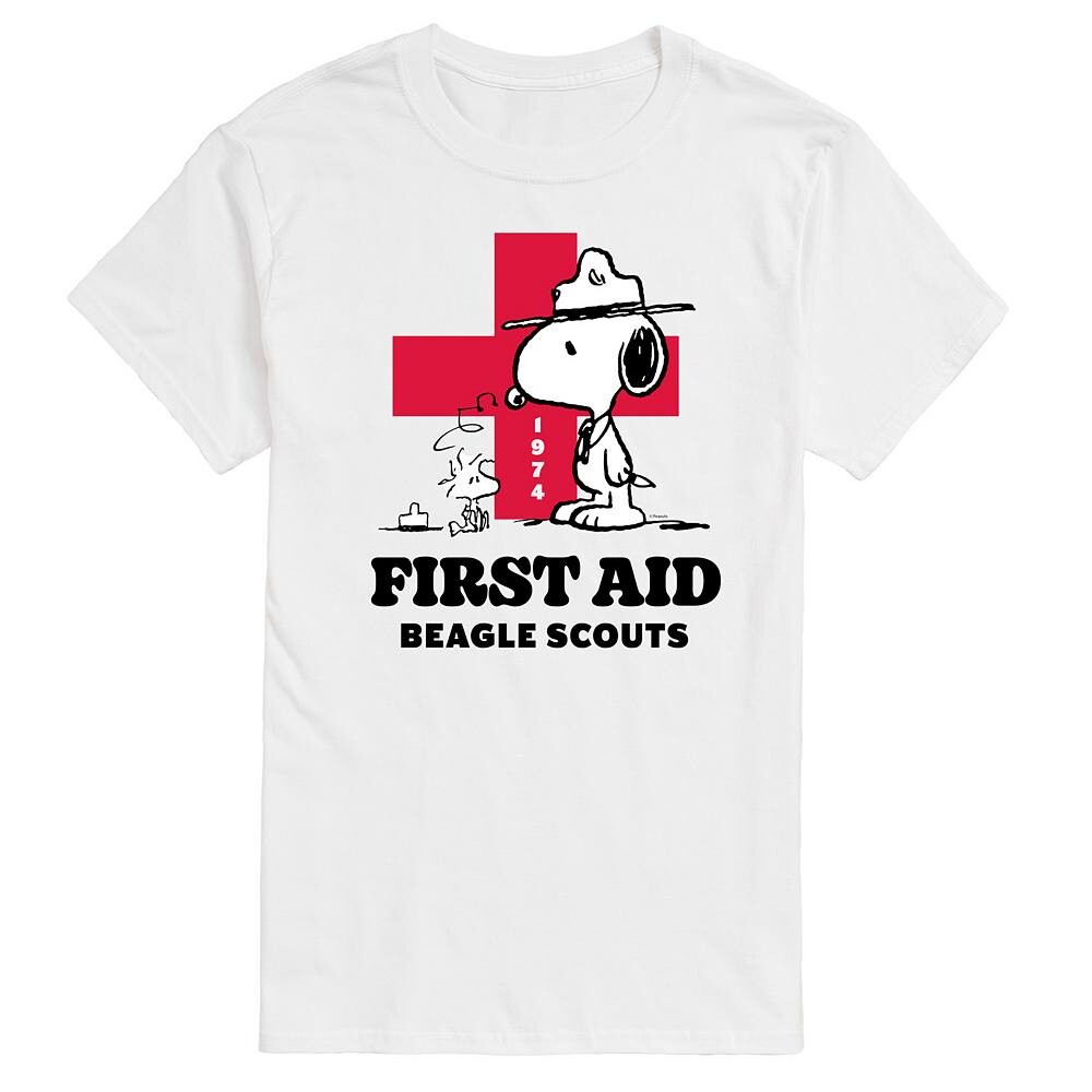 

Футболка с рисунком Big & Tall Peanuts First Aid Beagle Scouts Licensed Character, белый