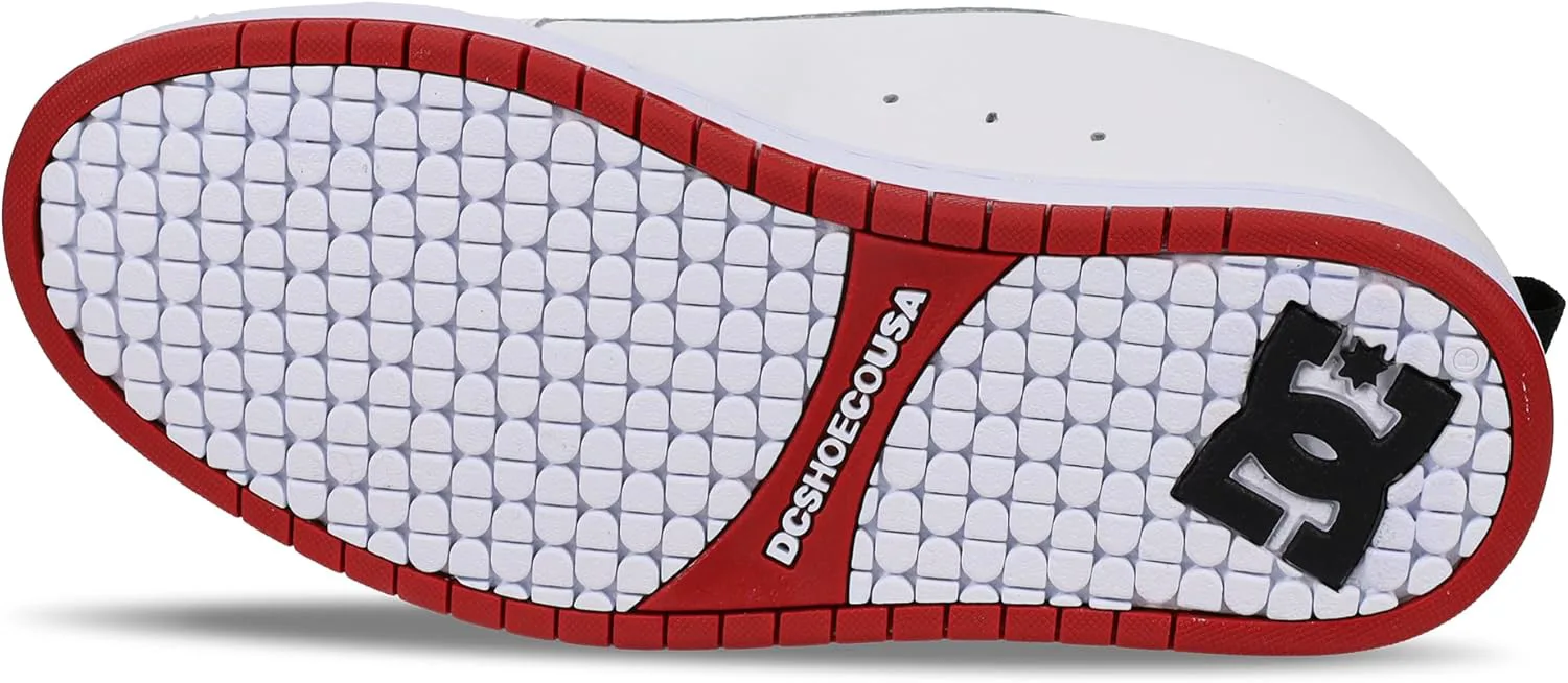 Мужские кеды DC Mens Court Graffik Casual с низким верхом для скейтборда DC Shoes, белый/красный — фото 4