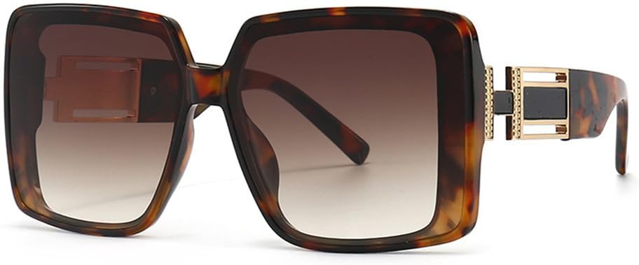 

Солнцезащитные очки UV400 с большой оправой для путешествий, вождения, градиентной расцветки, для женщин и мужчин, бега и занятий спортом на открытом воздухе UYPTK, Leopard Brown