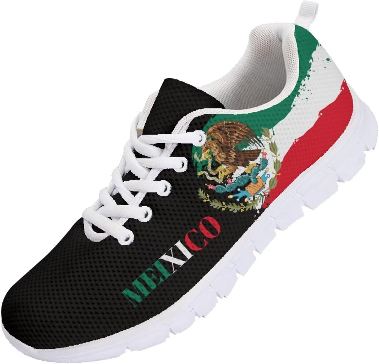 

Женские и мужские кроссовки для бега, модные кеды, легкие спортивные кроссовки для фитнеса и тренировок, для тенниса, бега и походов Getelinseng, Mexico Flag