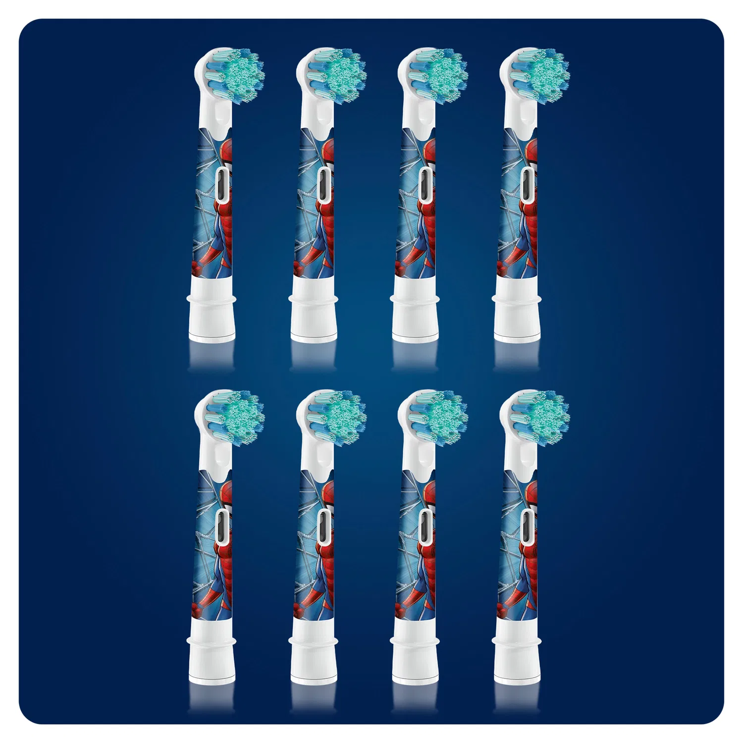 Электрическая детская зубная щетка Sensitiv+ Oral-B Spiderman синяя — фото 3