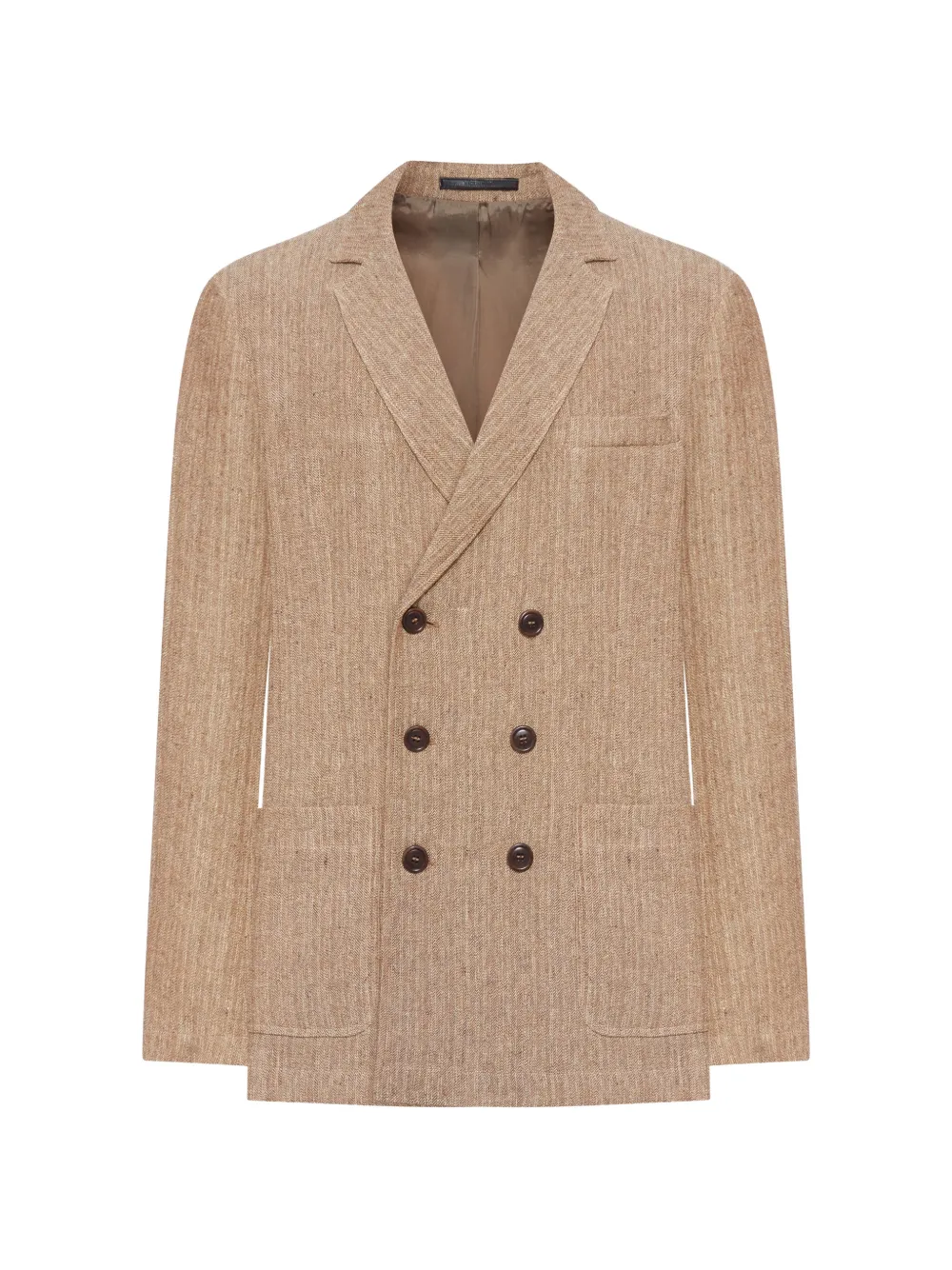 

Двубортный льняной пиджак Giorgio Armani, бежевый