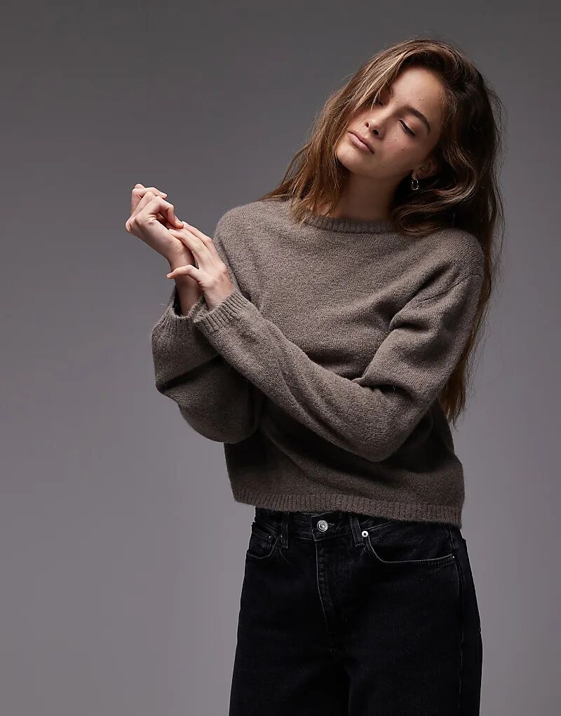 

& Other Stories сверхмягкий джемпер из смеси шерсти и альпаки с широкими рукавами светло-коричневого цвета