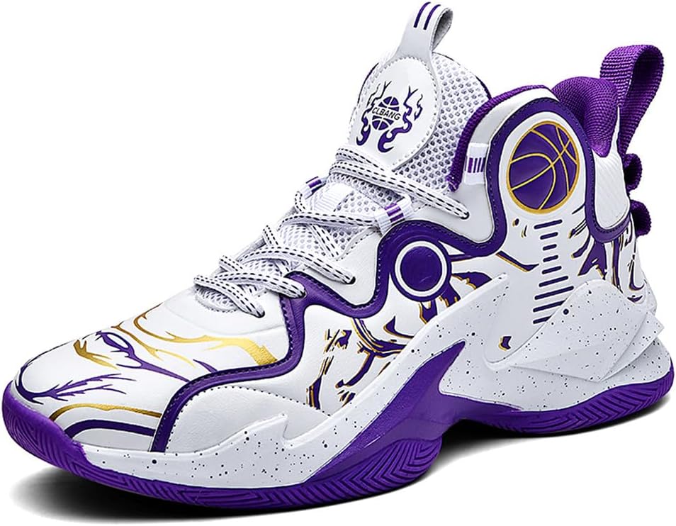 

Кроссовки для баскетбола MAUGELY унисекс, легкие, удобные, с противоскользящей подошвой, для улицы, модные тренировочные кроссовки, фиолетовый