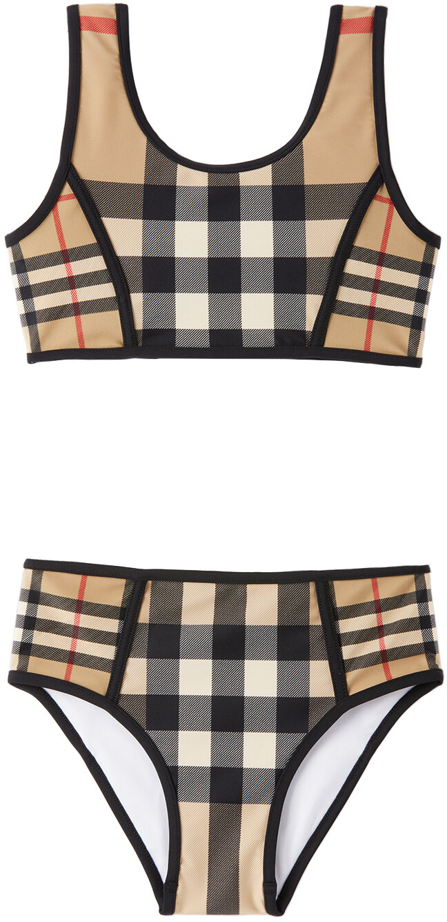 

Kids Beige Check Бикини Archive бежевая клетка Burberry, Бежевый, Kids Beige Check Бикини Archive бежевая клетка Burberry