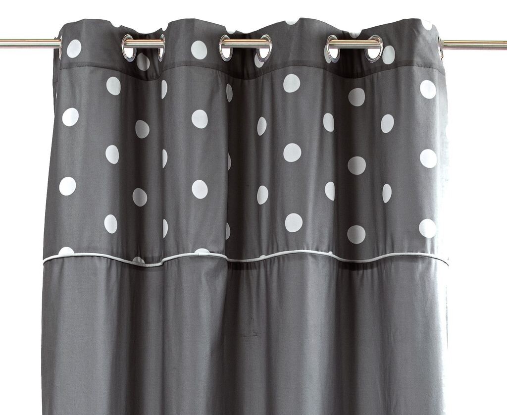 

Бархатная штора CHIC DOTS 140x270 с синими люверсами CHIC HOME