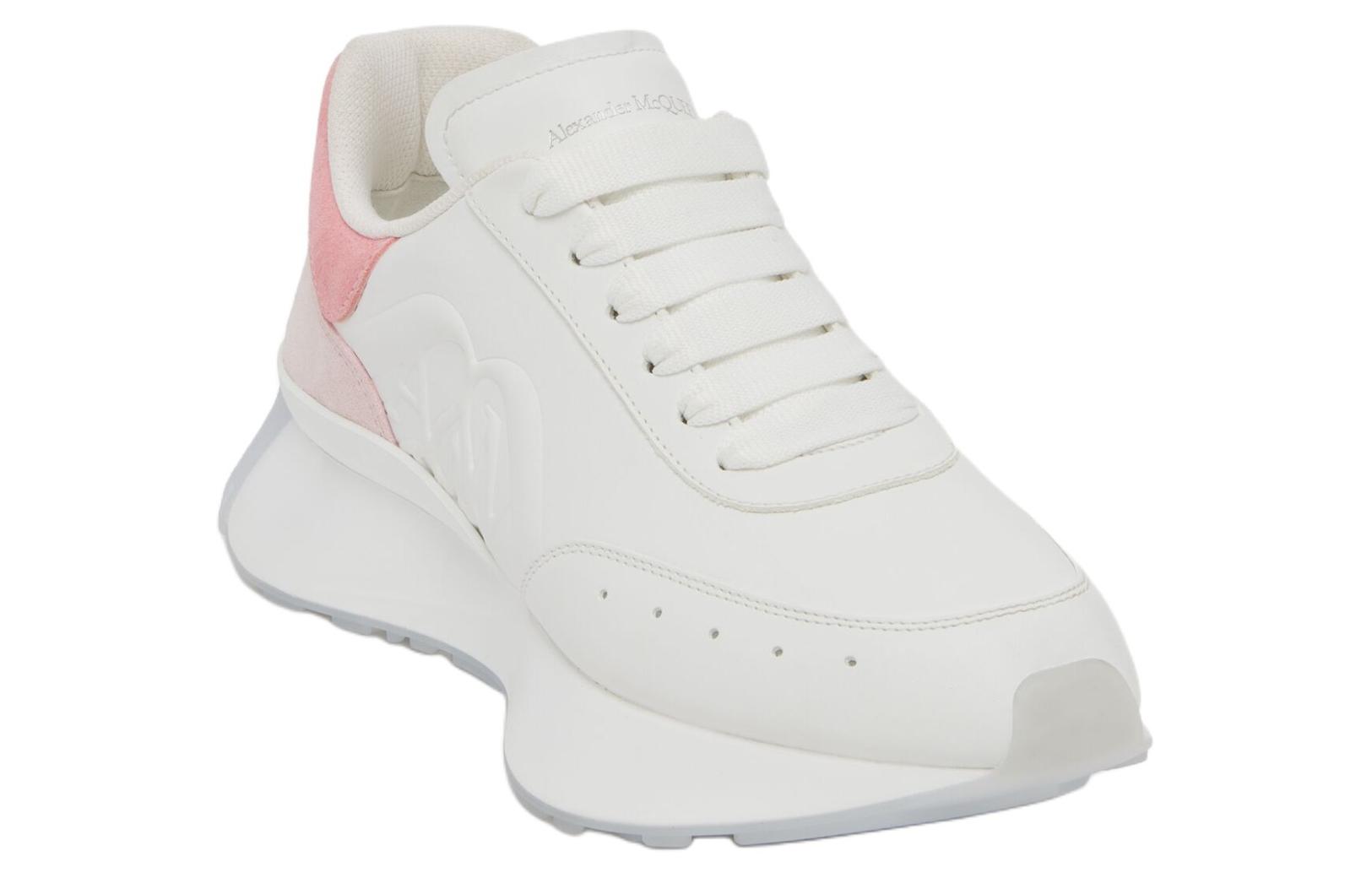 Кроссовки Sprint Runner Low-Top женские Alexander McQueen, бело-розовые — фото 2