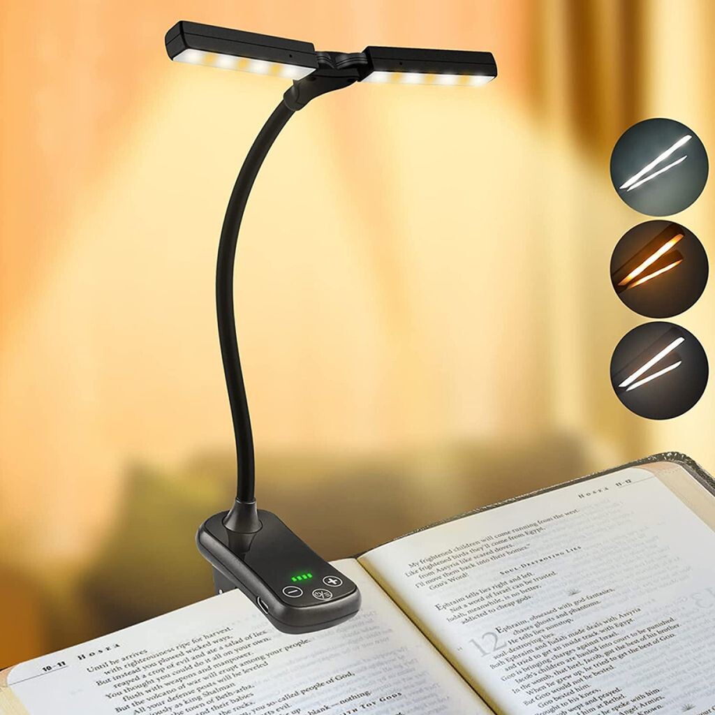 

Лампа для чтения, зажим для книг, перезаряжаемый USB-зажим, ночное чтение Crrynuo