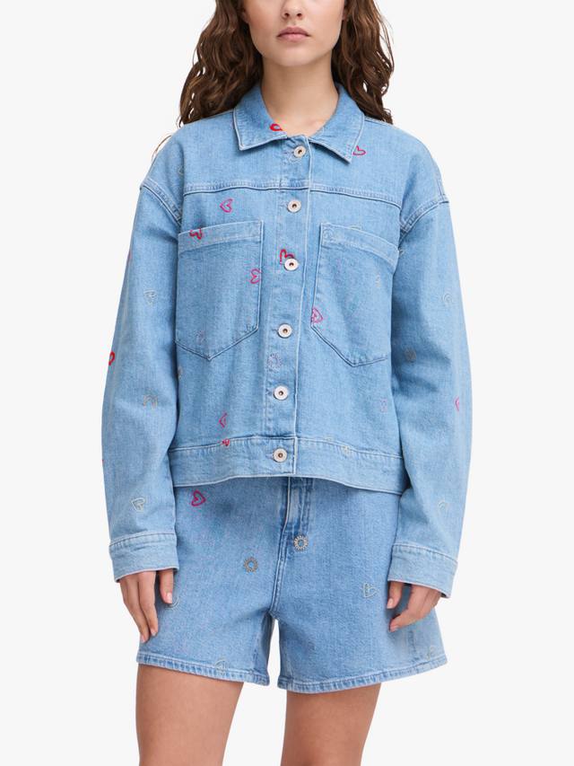 

Вышитая джинсовая куртка Jaella ICHI, Light Blue Washed