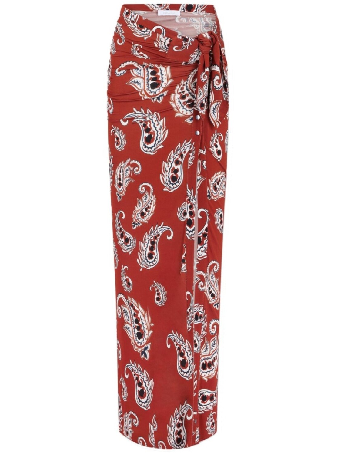 

Rabanne длинная юбка Paisley с разрезом, красный