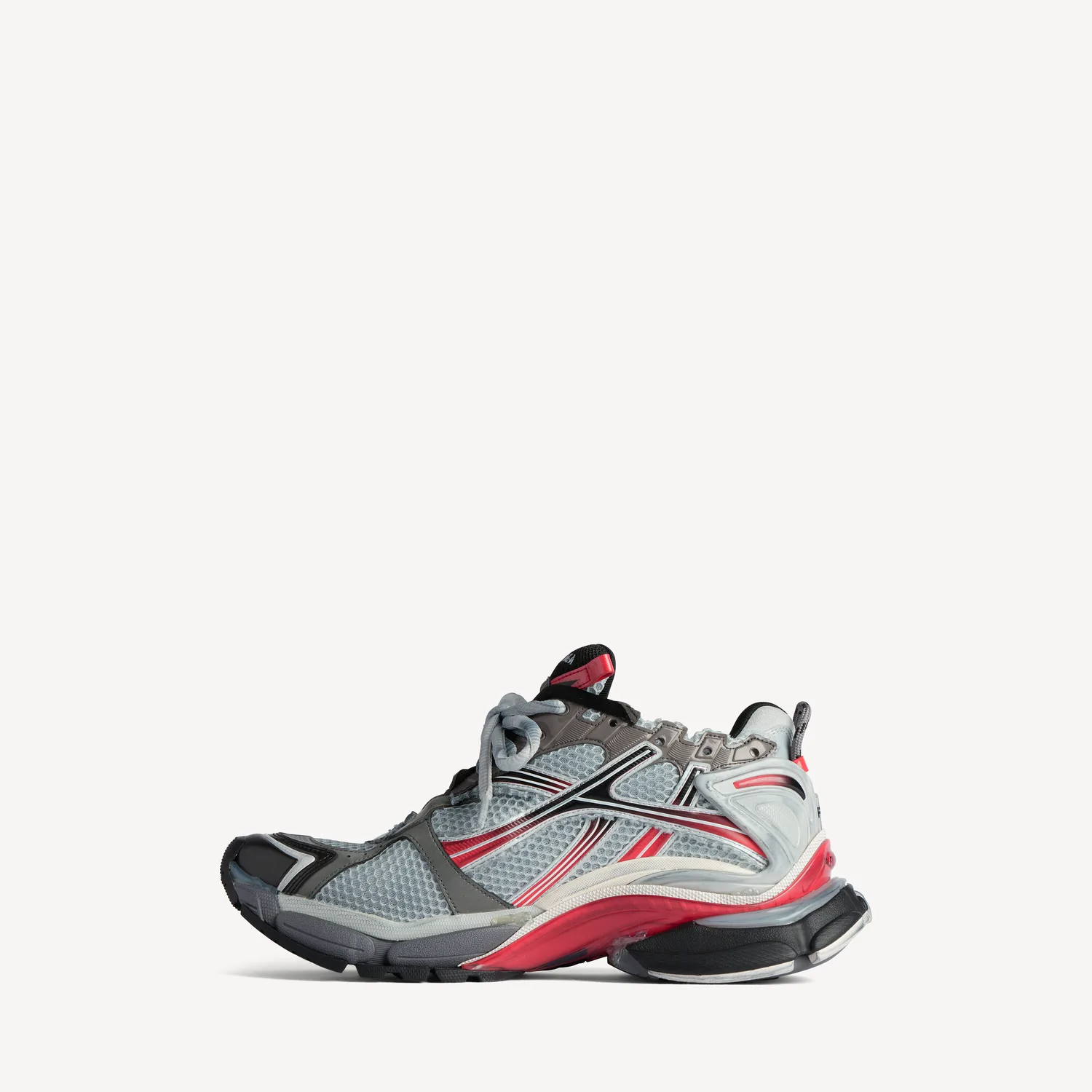 BALENCIAGA Мужские кроссовки Runner с градиентом в сером/красном/черном цвете — фото 2