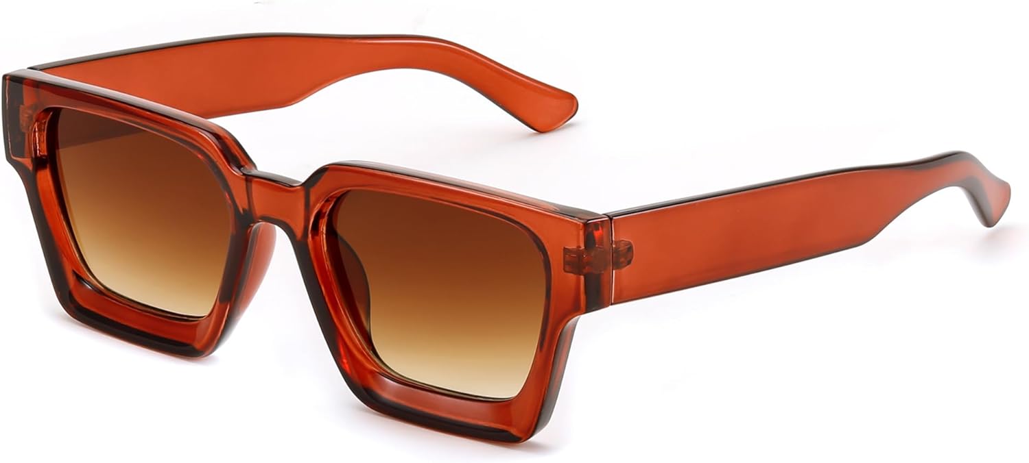 

Солнцезащитные очки FEISEDY в стиле ретро 90-х, квадратной формы, для женщин и мужчин, модные массивные прямоугольные солнцезащитные очки с защитой UV400, модель B2385, 015 Light Brown | Gradient Tea Lens