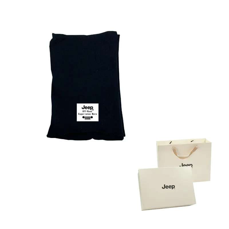 

Акриловый вязаный шарф Unisex Jeep, черный