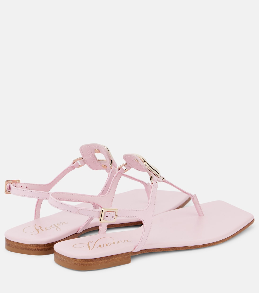 Вьетнамки Viv' By The Sea из кожи Roger Vivier, Teen Pink — фото 2