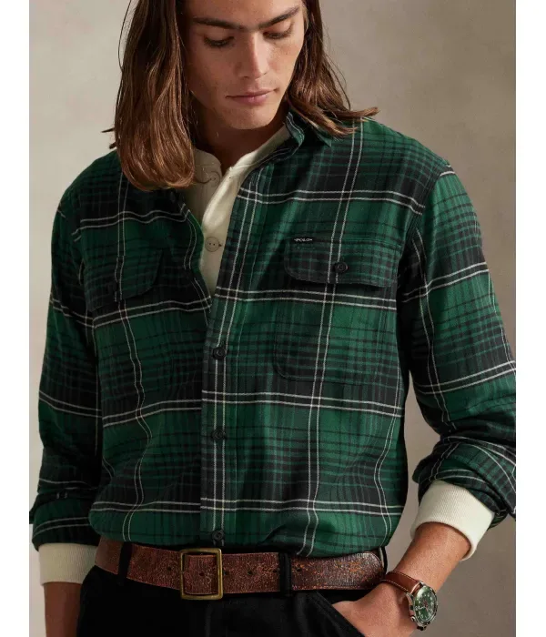 Рубашка classic fit Polo Ralph Lauren, зеленый — фото 4