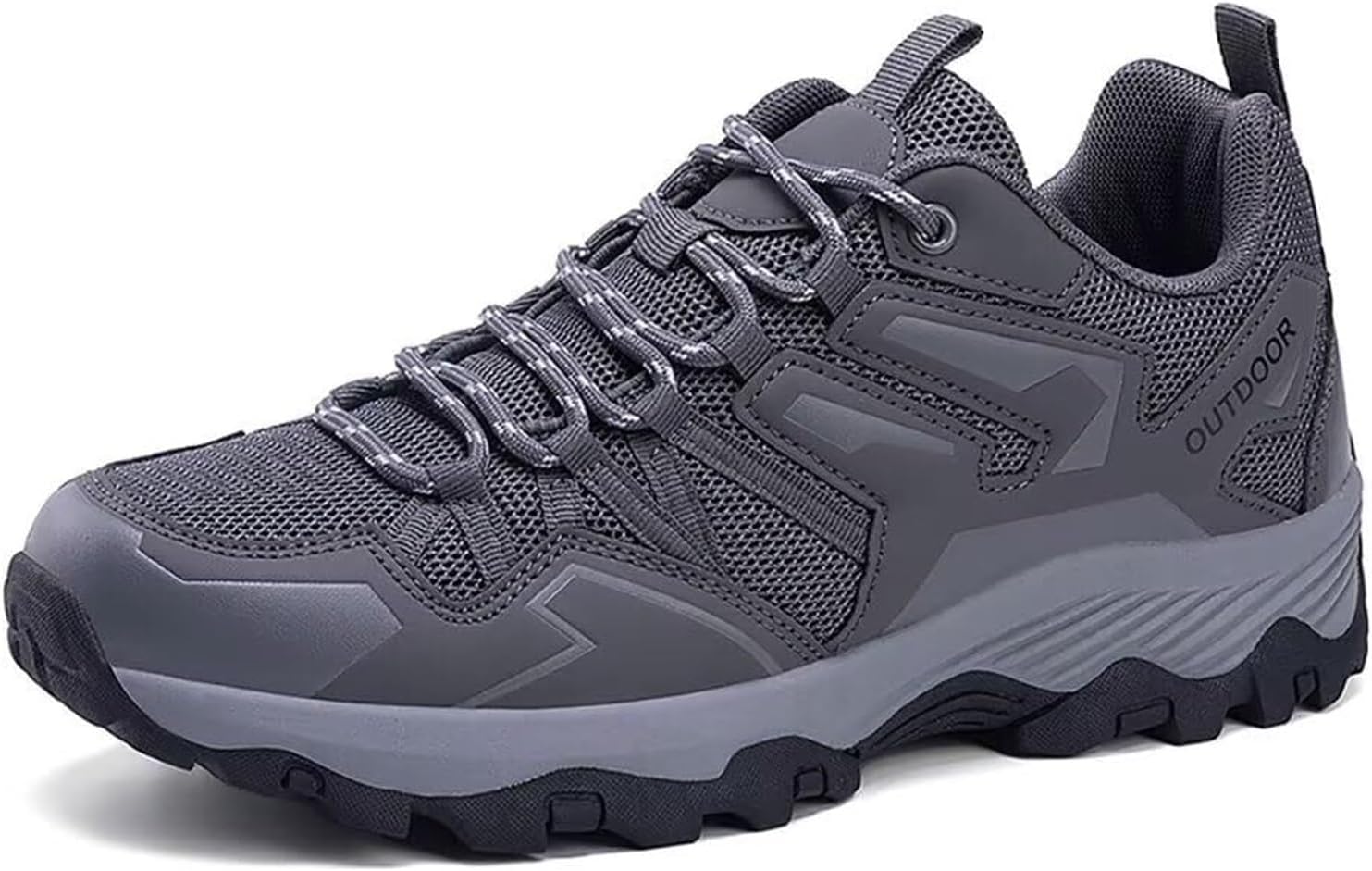 

Мужские дышащие кроссовки для походов с сеткой и шнуровкой, легкие спортивные кроссовки для трекинга, ходьбы, работы и бега Generic, серый