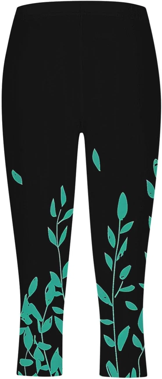 Женские капри для йоги с цветочным принтом, Generic, Multicolor — фото 4