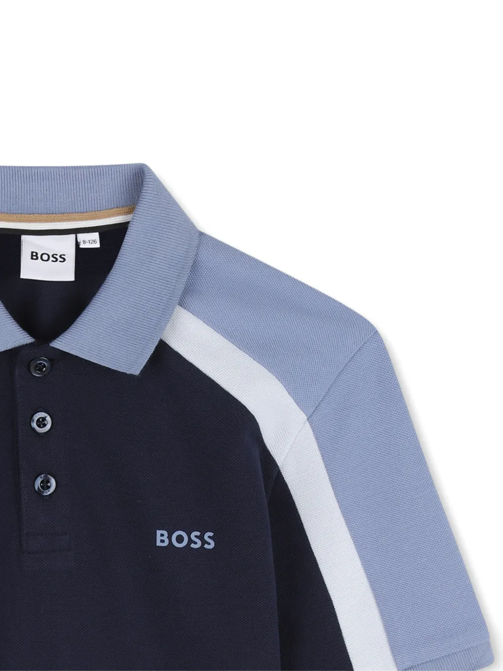 Рубашка поло в стиле колор-блок с короткими рукавами Boss Kidswear, синий — фото 3