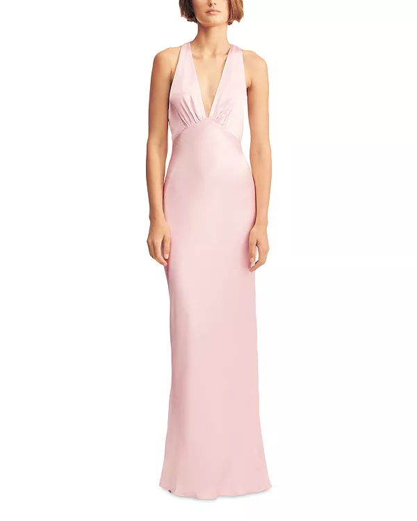 

Длинное платье с глубоким вырезом на спине Shona Joy, розовый