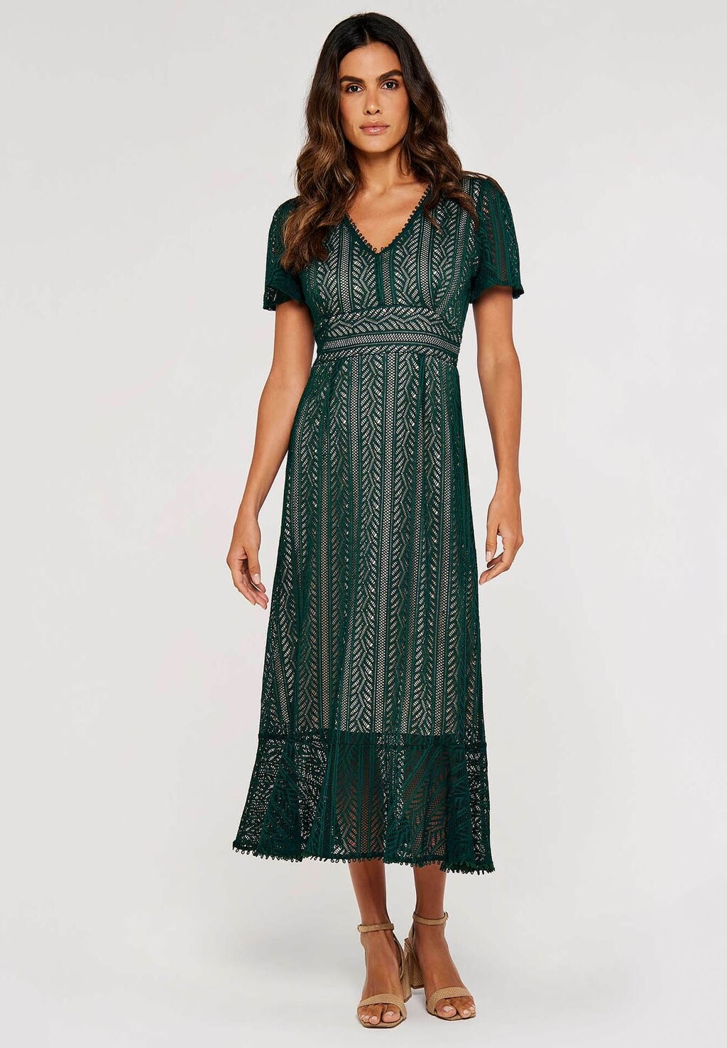 

Повседневное платье V NECK MIDI Apricot, цвет green