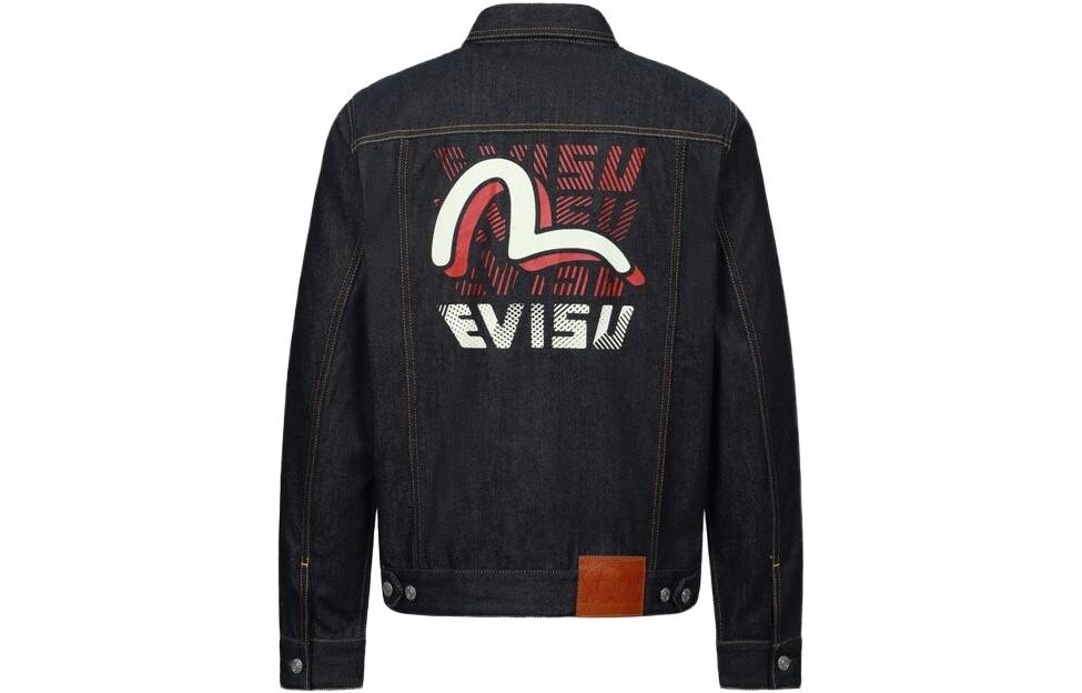 

Джинсовая куртка мужская джинсовая синяя Evisu, синий