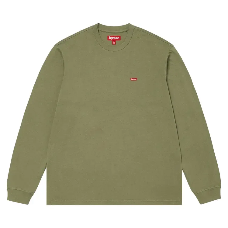 Футболка Supreme Small Box с длинными рукавами, цвет «выстиранный оливковый»