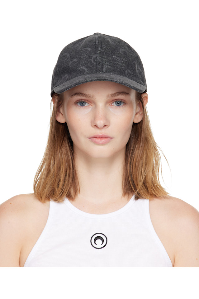 

Бейсболка Gray moon laser denim Marine Serre, темно-серый