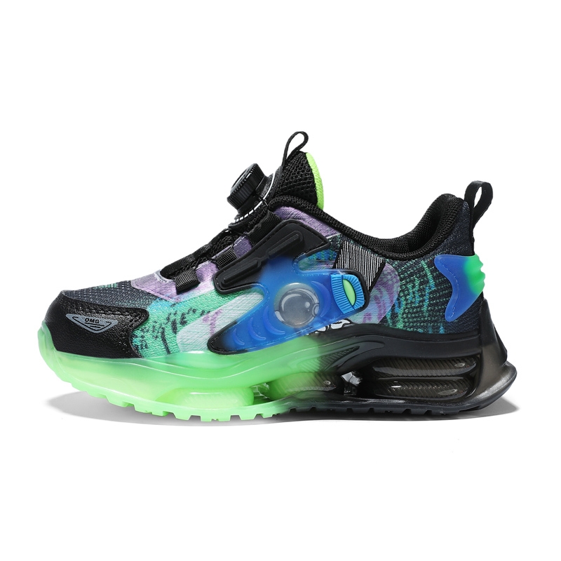 

Прочные дышащие детские кроссовки для бега YUZHAOLIN, черный/зеленый