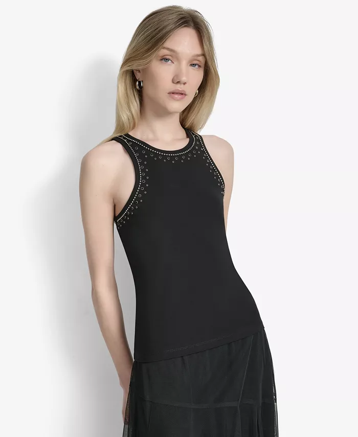 

Женская декорированная майка Ponte DKNY, черный