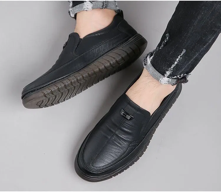 Кроссовки мужские модные, Solid Color Loafers, Black HoaloX — фото 3
