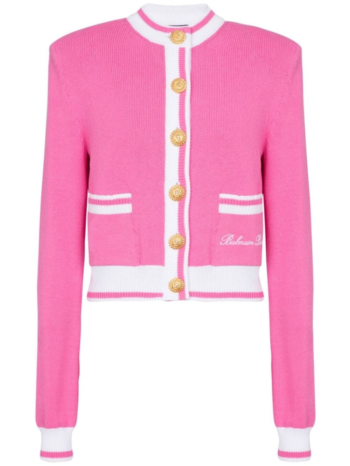 

Balmain кардиган с вышитым логотипом, розовый