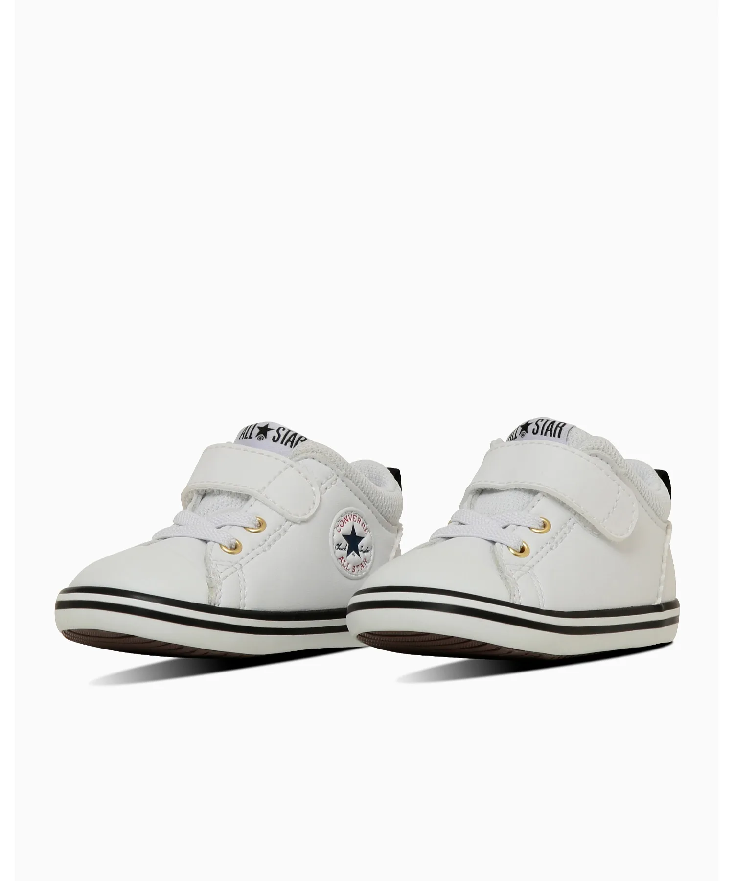 Кроссовки из синтетической кожи CONVERSE ALL STAR MINI ALL STAR V-1 белые с золотым — фото 2