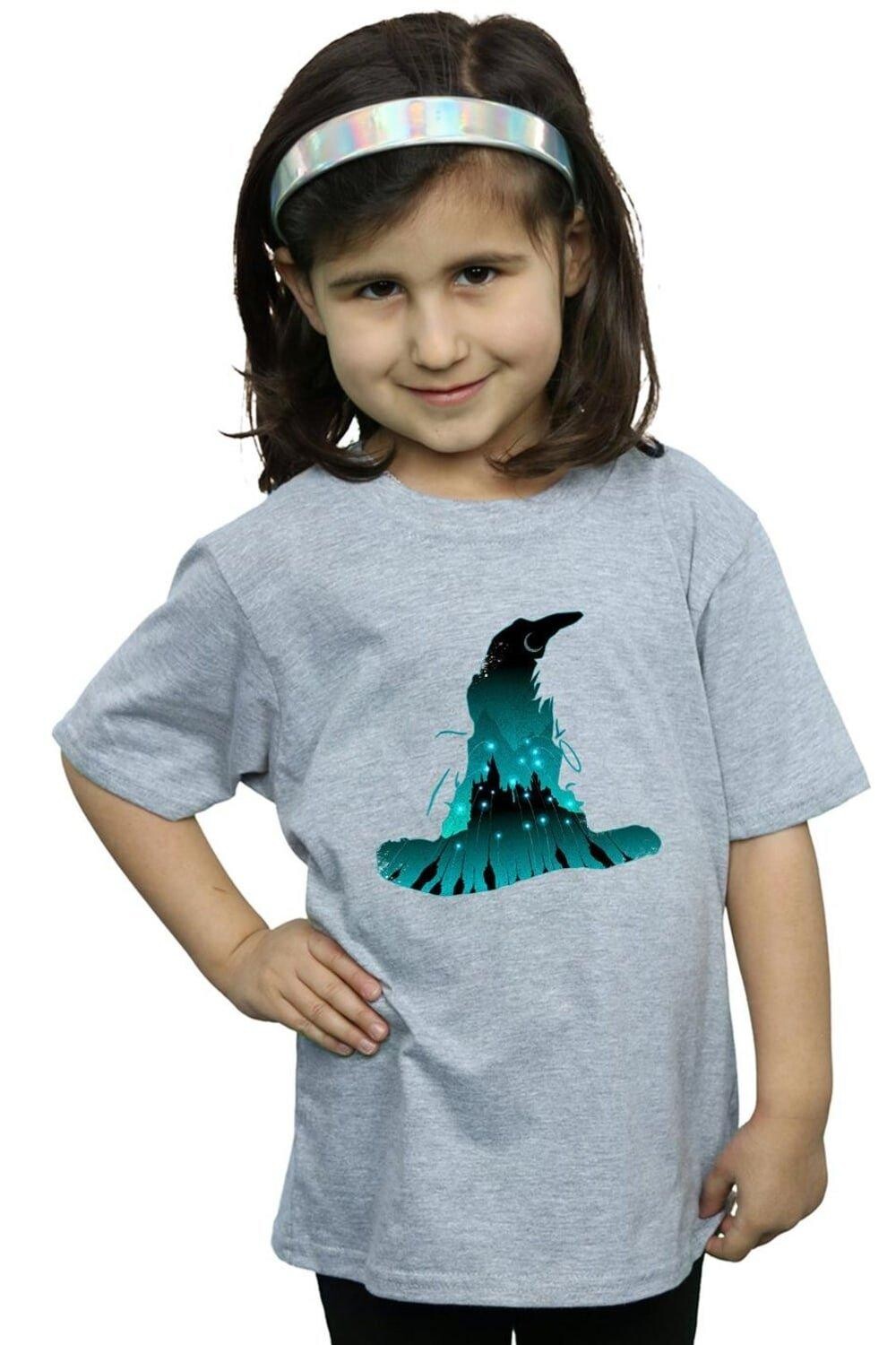 

Хлопковая футболка с силуэтом Хогвартса Harry Potter, серый