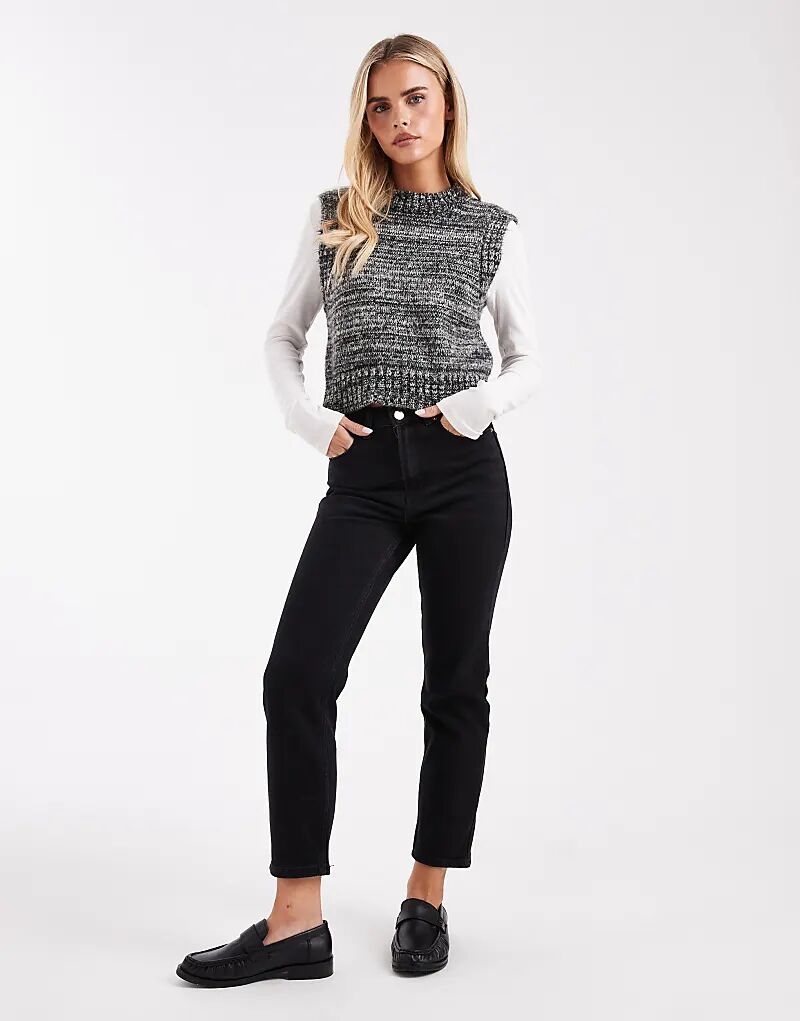 

ONLY джинсы Petite Emily прямого кроя с высокой талией черного цвета