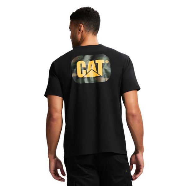 

Мужская футболка с крупным принтом в виде кота Caterpillar, черный