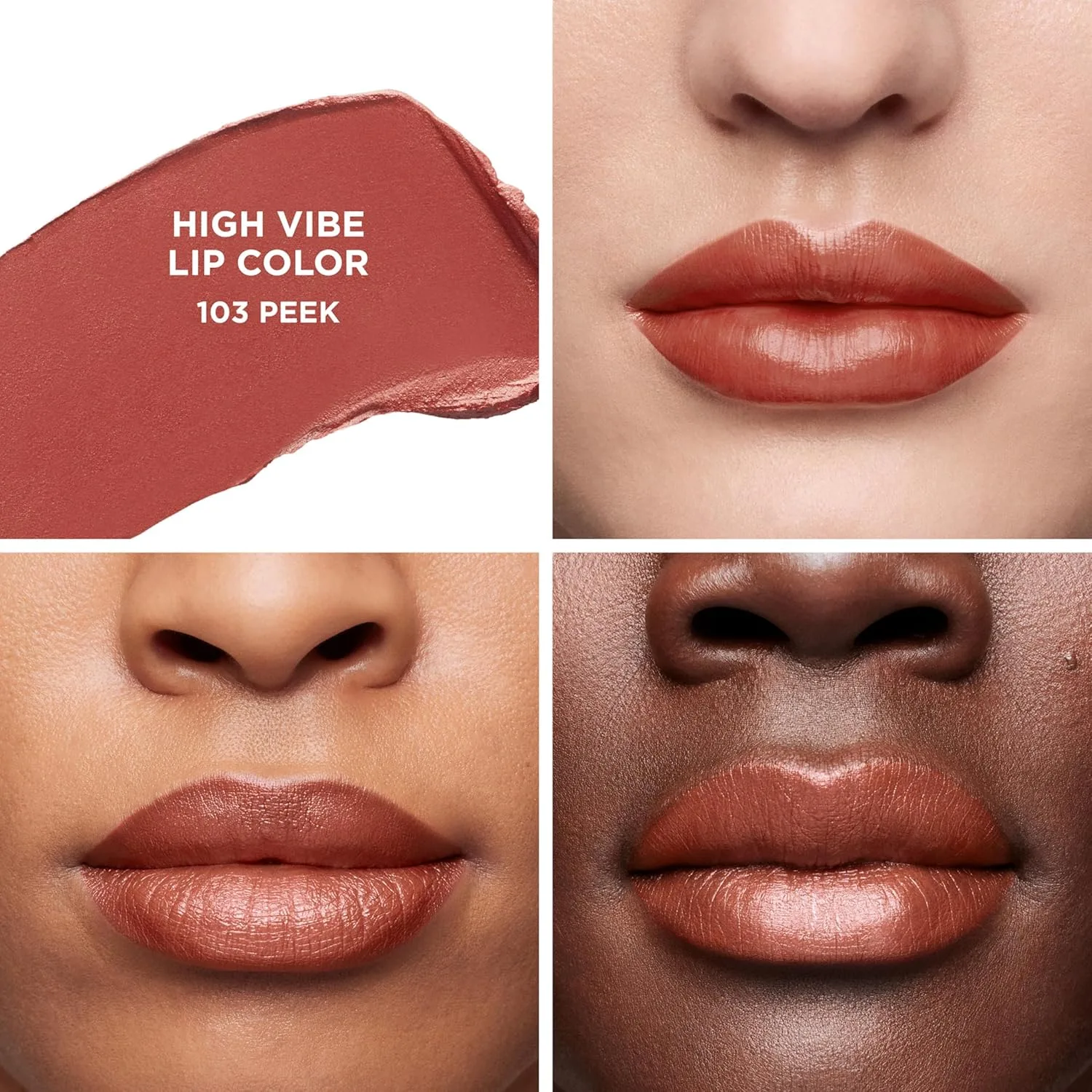 Помада Laura Mercier High Vibe Lip Color, стойкая до 6 часов, легкая и комфортная, не сушит губы, увлажняющая, придает сияние., 103 Peek - Chestnut Rose — фото 3