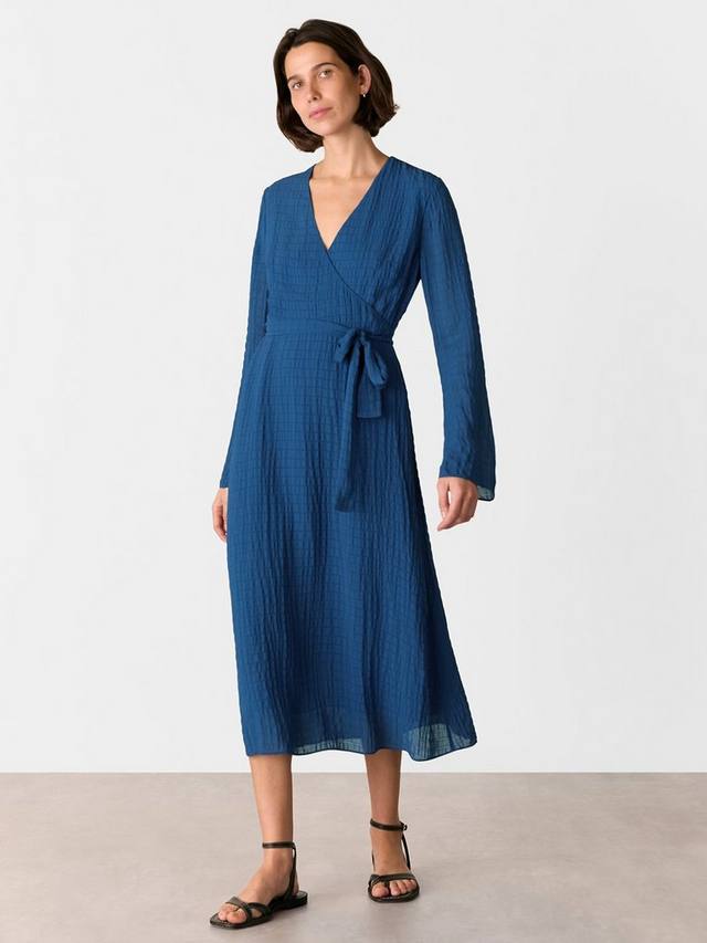 

Текстурированное платье миди Alex с запахом Whistles, Blue