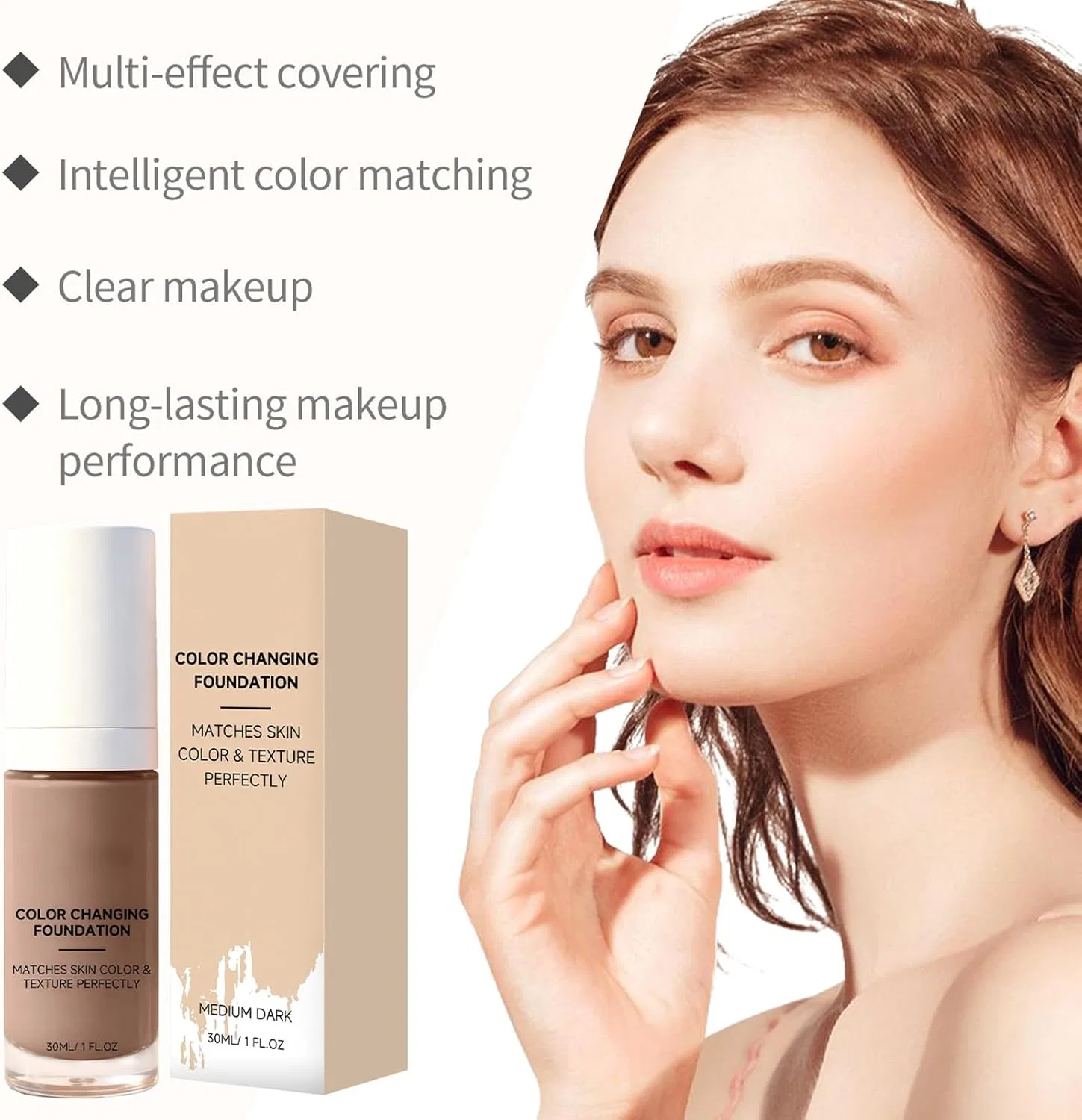 Тональное средство Color Changing Foundation, No Brand, 1 шт., темный оттенок кожи — фото 4