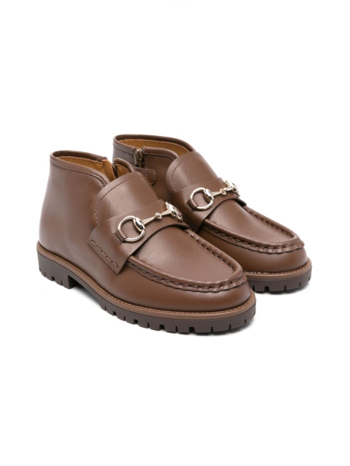 

Сапоги из кожи Horsebit Gucci Kids, коричневый